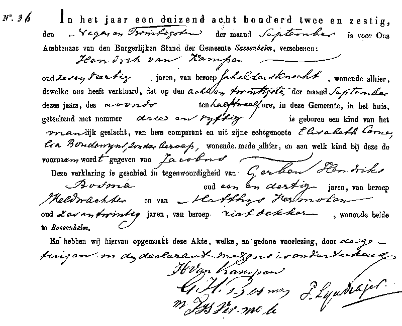 18620929 geb akte 36 Jacobus zv H v Kampen - EC Boudewijns